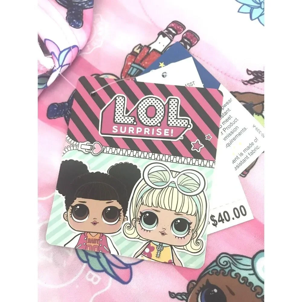 L.O.L. Surprise! Girls Tropical Vacation Time Button‎ Front Sleepwear - Size 8